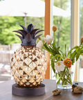 Cozy Mercury Glass Pineapple Table Lamp With Golden Finish Lit Diamond Pattern Glow Ideal For Bedroom Dresser Living Room Decor