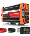 Workhorse 2000W Pure Sine Wave Inverter For Solar RV Truck And Outdoor Use With dual AC outlets, cables and remote controller