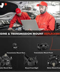 Beefed-Up Five-Piece Engine Mount And Transmission Mount Set For Honda Odyssey 2005 2006 V6 3.5L EX-L EXL Touring Replacement Kit