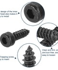 Top Shelf 304 Stainless Steel Hex Socket Head Cap Screws M4 X14Mm Black Finish 50 Piece Pack close-up view showing hex head design.
