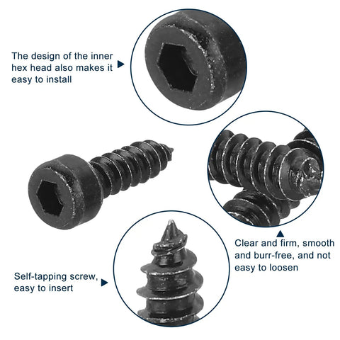 Top Shelf 304 Stainless Steel Hex Socket Head Cap Screws M4 X14Mm Black Finish 50 Piece Pack close-up view showing hex head design.