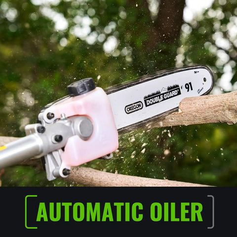 Cordless Pole Saw With 60V Power For Heavy Duty Tree Trimming And Pole Extension 15 Foot Reach 10 Inch Cutting Bar