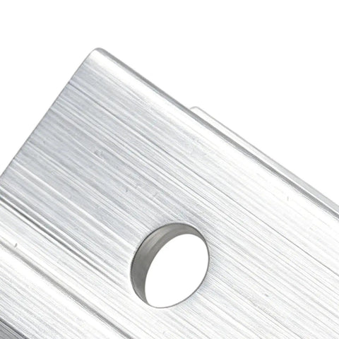 Close-up of Heavy Top No Hassle Rustproof Aluminum Solar Panel Mount Brackets showing hole detail for easy installation.