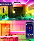 Led Strip Lights For Bedroom 100 Ft Twin Rolls Music Sync RGB Color Changing With App Control For Party And Home Decor