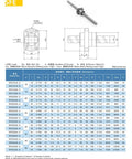 Diagram and specifications of 25mm Long Pitch High Lead Ball Screw With Nut And BK BF20 Bearing Blocks End Supports Coupler Nut Housing And Nema 42 Motor Bracket For Precise CNC Motion 104.33 Inches Long 2650mm SFE2525 RM2525