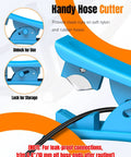 Diagram of hydraulic hose cutter from the Bike Internal Cable Routing Tool Kit With Hydraulic Hose Cutter For DIY Setup, showing use and storage.
