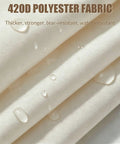Close-up of cream 420D polyester fabric used in Cream 16 By 20 Rectangle Sun Shade Sail Outdoor Canopy Shelter Cover That Delivers 95 Percent UV Blockage And Water Resistance For Patio Garden Backyard Deck And All Weather Outdoor Living showing water-resistance qualities.