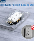 50 Pack Decora Outlet 20 Amp Tamper Resistant Wall Socket White Thermoplastic Receptacle For Home Office Upgrade in packaging.
