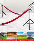 Grab And Go Portable Grain Pumping Suction Auger Screw Conveyor for small grains with red rubber wire on stands.