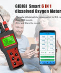 All In One Water Quality Meter For Aquariums And Hydroponics With Dissolved Oxygen pH Salinity TDS EC And Temp Bluetooth Data Logging