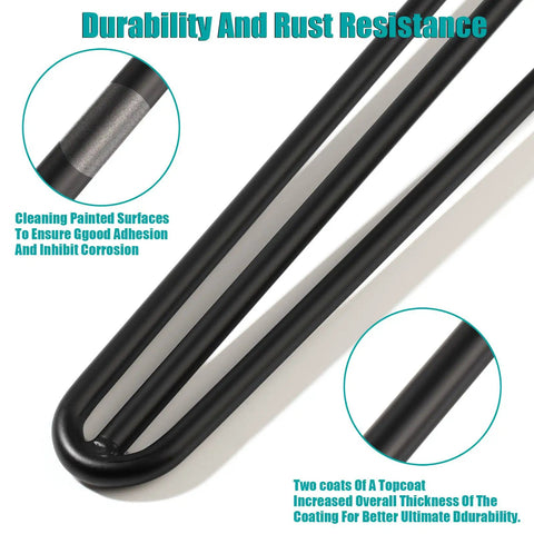 Close-up of 30 Inch Hairpin Table Legs Set Of 4 Beefy Heavy Duty Diy Furniture Legs with satin black finish and rust-resistant coating.