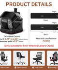Product details showing 5 Pack Office Chair Wheel Stoppers Cushioned Caster Cups With Felt Bottom Pads For Hardwood Floors And Carpets