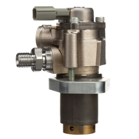 Brand New Fresh Frame Mounted Mechanical Fuel Pump Assembly with Gaskets Included OE Quality Replacement HM10014 side view image showing metal construction.