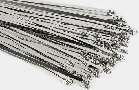 Heavy Duty Stainless Steel Zip Ties 11.8 Inch 200 Pack 304 Self Locking Cable Ties for Machinery Vehicles Exhaust Wrap Fences Pipes Cables