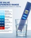 Digital TDS Water Meter For Drinking Water And Home Use 0 To 9990 Ppm Water Quality Tester with titanium probe in glass