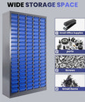 Heavy Duty 100-Drawer Small Parts Storage Cabinet With Removable ABS Drawers, Dividers And Labels, 26 By 9 By 46 Inch Bolt Bin Organizer For Garage And Workshop Use, Laser Welded Galvanized Steel Frame For A True Workhorse Build