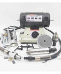Heavy Duty 800W Bench Jewelry Polisher And Grinder With Smooth Surface Finishing A Real Deal Workhorse Built Tough For Jade Wood And Metal Shop Tasks A Sweet Finish Every Time Without The Fuss Or Back Talk, featuring a bench lathe, attachments, and tools.