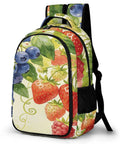 Mixed Berry Vine Watercolor Printed Unisex Backpack Large Capacity Durable Polyester Breathable Design With Sturdy Zipper Ideal For School Work Travel And Everyday Carry shown from side angle