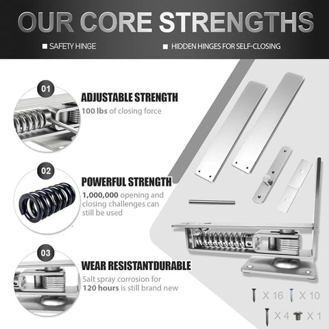 Core strengths of Dual Action Spring Hinges For Wood Doors With Self Closing And Stop, Swinging Pivot Hinges in Ancient Bronze Finish.