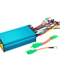 Heavy Duty 36V To 72V Brushless DC Motor Controller With 2500W To 5000W Power And 100 Amp Draw for electric vehicles, showing blue casing and wiring.