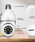 Wireless Security Camera 1080P With PTZ And 360 Degree Panoramic View No Fuss Setup, E27 Base WiFi camera with mic and SD slot