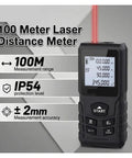 No Nonsense Laser Distance Meter And Rangefinder For Construction With An Easy Grip Handheld Frame and Fast Digital Readout with clear display.