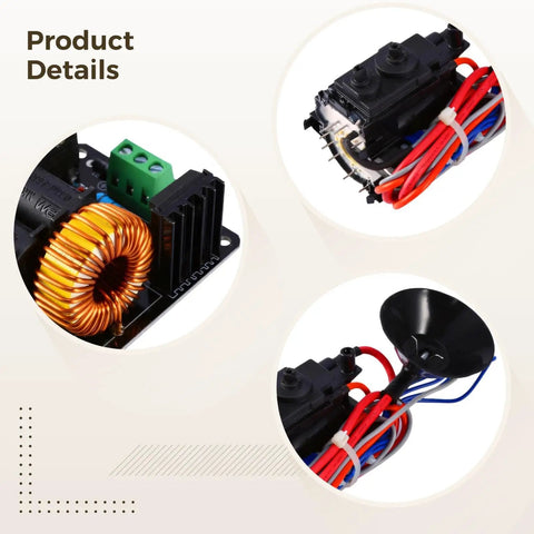 Jacob Ladder Heater And ZVS Coil Driver DIY STEM Electronics Kit DC 12 To 24V For Hands On Learning Fun Project For Kids Classroom Experiments Inventions And Creative Problem Solving, black copper parts