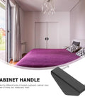 Triangle Cabinet Pulls Set Of 4 Black Aluminum Drawer Handles 64 Mm Center To Center Mounting in a modern bedroom setting