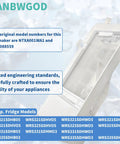 W11455232 Ice Maker Replacement For Refrigerator with model and compatibility details shown in blue text