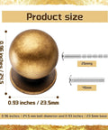 24 Pack 1 Inch Round Solid Vintage Antique Brass Cabinet Knobs Pulls For Cabinets And Drawers With Screws Included Ball Knobs