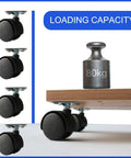 1.5 Inch Caster Wheels Replacement Set 4 Pack Universal Small Swivel Rollers with 80kg Weight on Wooden Surface