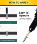 Diagram showing installation steps of 3/16 x 1/4 Inch Blind Pop Rivets Kit For Metal With Aluminum Grip And Steel Mandrel Open End Rivets 300 Pieces DIY Friendly Corrosion Resistant Aluminum And Steel Rivets For Durable Metalworking