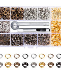 Grommet Kit 3 Sixteenth Inch 400Pcs Eyelet Set With 3 Piece Install Tools And Storage Box For Shoes Clothes Bags Crafts DIY Projects 4 Color Assortment Ideal For Pro Grade Leather And Fabric