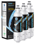 NSF53 Certified Refrigerator Water Filter Replacement For LG LT700P ADQ36006101 And Kenmore Elite 9690 3 Pack with packaging