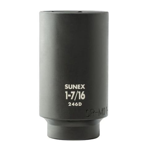 Deep Impact Socket Set 1/2 Inch Drive, 19-Piece SAE Cr-Mo Alloy Steel With Radius Corner Design And Dual Size Markings