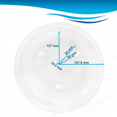 Glass Microwave Turntable Tray Twelve And Three Eighths Inch Replacement Plate For Hamilton Beach EM031M2ZC X1 X2 X3 X4 dimensions