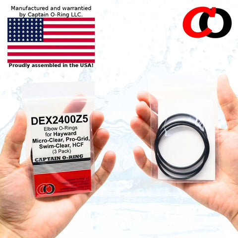 Replacement O Ring DEX2400Z5 For Hayward Filter Outlet Elbow Fits Micro-Clear Pro-Grid Swim-Clear And HCF Cartridge Filters Must Have Aladdin O24 Fittings 3 Pack, packaged 3-pack black o-rings
