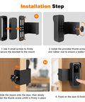 Installation steps showing Anti Theft Metal Doorbell Mount With Rain Cover For Blink Video Doorbell Gen 1 And Gen 2 No Drilling