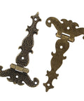 Four Piece Antique Bronze T Strap Hinges Set For Wood Fence Gates And Windows, Decorative Tee Hinge In Zinc Alloy 4.4 Inch By 2.7 Inch
