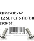 Top Shelf M5 X 12 Stainless Steel Slotted Cheese Head Machine Screw Din 84 A2 70 Grade on packaging with labeling.