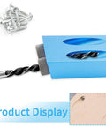 Pocket Hole Jig Kit For Woodworking With 15 Degree Drill Guide And Durable Aluminum Fixture in use with drill and screws visible