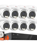 8MP outdoor cameras with 4TB NVR, 4K 16 Channel PoE Security Camera System with smart color night vision, plug and play setup.