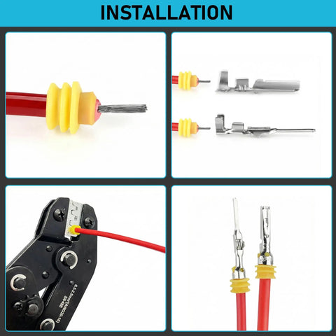 Installation process of All In One Waterproof Automotive Wire Connector Kit With Ratcheting Crimp Tool 1014 Pcs 63 Sets Weather Pack