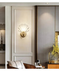 Crystal Wall Lights Living Room Bedroom Lamp Sconces Lighting - Shell Copper Light Fixture Corridor Decoration T-155 on wall