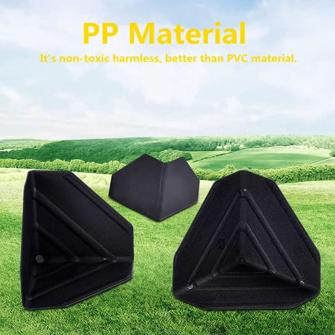Heavy Duty Plastic Box Corner Protectors 80 Pack Tough Edge Guards For Shipping And Moving Supplies To Keep Cartons Secure And Beat Rigid Handling Damage Like A Pro, showing black polypropylene guards.
