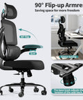 Ergonomic Mesh Office Chair With Wheels For Home Office, 330 Lb Capacity, Adjustable Armrests for desk work.