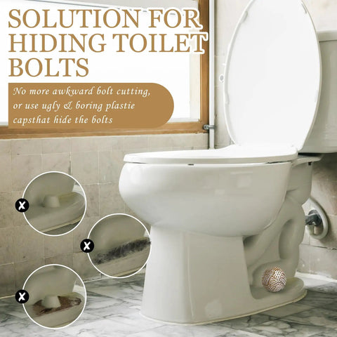 Killer 2 Pack Boho Knot Toilet Bolt Caps Ceramic Screw Covers decor bathroom upgrades, covering toilet bolts elegantly.