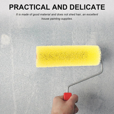 10 Piece Premium Sponge Texture Paint Rollers For Walls And Drywall Easy Replacement Sleeves Fit Standard Frames held by hand painting wall