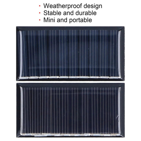 Two Pack Tiny Solar Panels Monocrystalline Silicon 0.25W 5V Solar Cell Modules No Storage Built In For Low Power Lighting