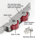 Double Wheel Window Pulley Kit With Screws For 14mm Slot Width Sliding Windows And Doors Heavy Duty Stainless Steel Rollers Set